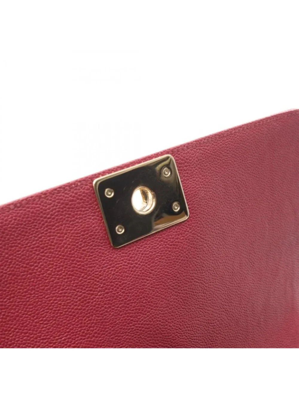 Chanel Shoulder Bag Boy Wine Red Caviar Leather Boy Stitch Chain